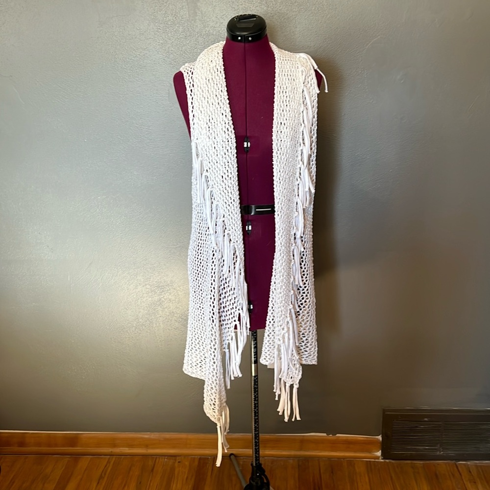 Tassel White Cover Up. Size medium